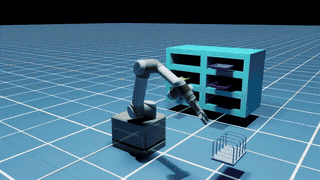 NeuralSVCD demos: dish manipulation, two-arm manipulation of interlocking objects, and motion planning in a mining scene